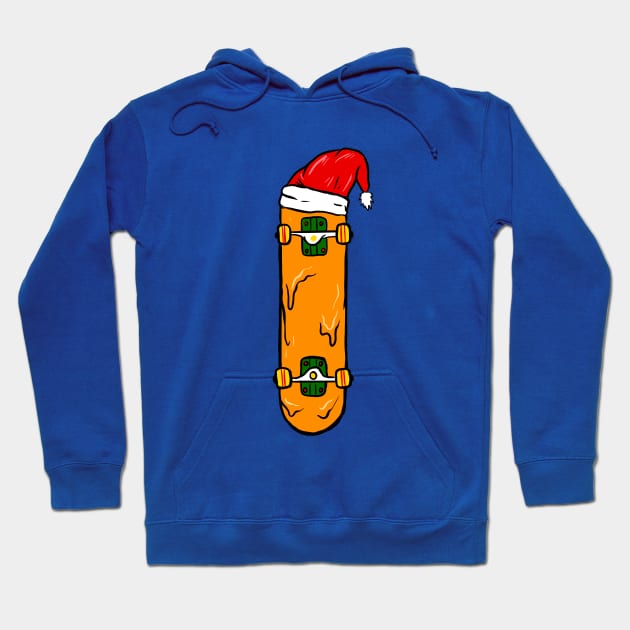 Santa Hat Skateboard Hoodie by yogisnanda